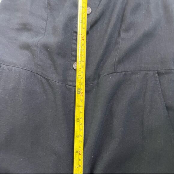 Old Navy Linen Rayon Black Jack Romper Overall Cropped Smocked Back Women Small - Picture 14 of 15